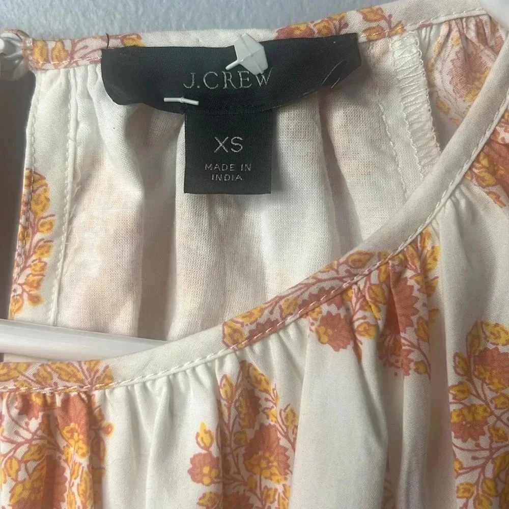 J. Crew Smocked-Waist Mini Dress in Gathered Floral Block Print Size XS - Picture 4 of 9